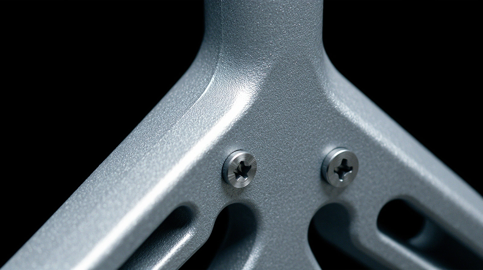 Close up of machined aluminum gear surface